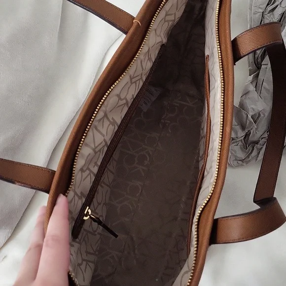 Calvin Klein Dark Brown Monogram Tote - Picture 10 of 11